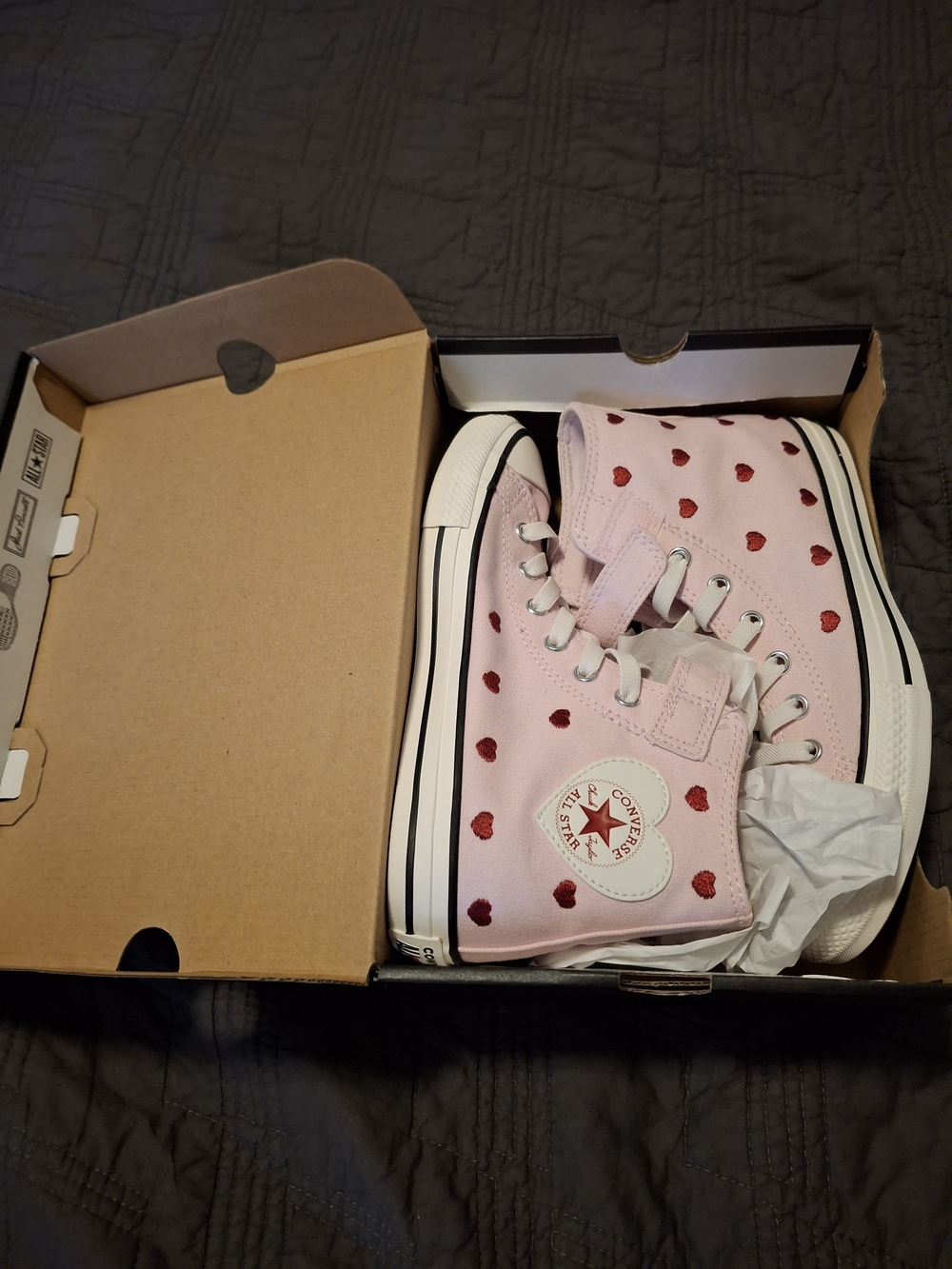 Converse Kids' Pink Heart High-Top Sneakers